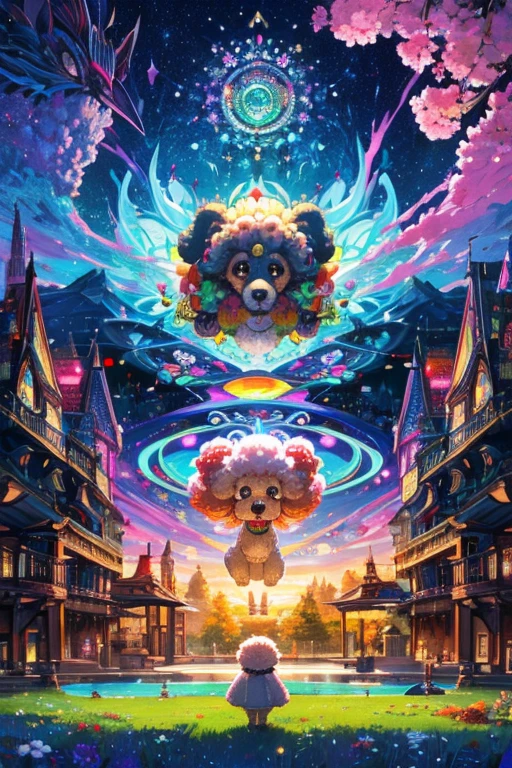 Experience the whimsical world of Naoki Saito through this enchanting Toy Poodle illustration. Naoki Saito's distinctive style is characterized by vibrant colors, intricate details, and a touch of surrealism, and all these elements converge to bring this artwork to life.

In this mesmerizing piece, the Toy Poodle is transformed into a magical creature, its fur adorned with a kaleidoscope of vibrant hues that burst forth from the canvas. Saito's meticulous attention to detail creates a sense of depth and texture in the Poodle's fluffy coat, making you want to reach out and touch it.

Set against a backdrop of fantastical landscapes and dreamlike scenery, the Toy Poodle becomes a fantastical companion, inviting you to explore this captivating world. Naoki Saito's masterful use of color and composition draws you into a narrative that's both playful and profound.

This artwork not only celebrates the beauty and charm of the Toy Poodle but also invites you to embark on a visual journey through the imagination of one of today's most visionary artists. It's a delightful fusion of canine elegance and surreal wonder that's sure to captivate art enthusiasts.

Bring a touch of magic and artistry into your life with this Toy Poodle illustration in Naoki Saito's style, and let it transport you to a world where dreams and reality intertwine,