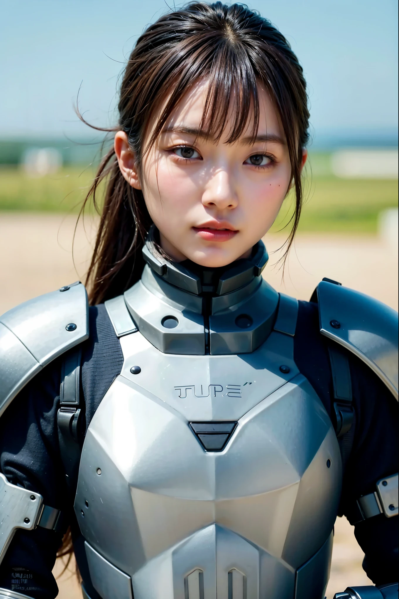 مشهد ليلي ديستوبيا, تفاصيل معقدة للغاية, امرأة يابانية ترتدي درعًا يشبه النموذج, وجه جميل, الساقين, اسطوانات تشبه العضلات, تشكل في الحركة, 8 ك, دقة عالية جدًا, الواقعية الفائقة, صورة واقعية, تم التقاطها باستخدام فيلم فوجي X-T30.+ليلة. HDR10