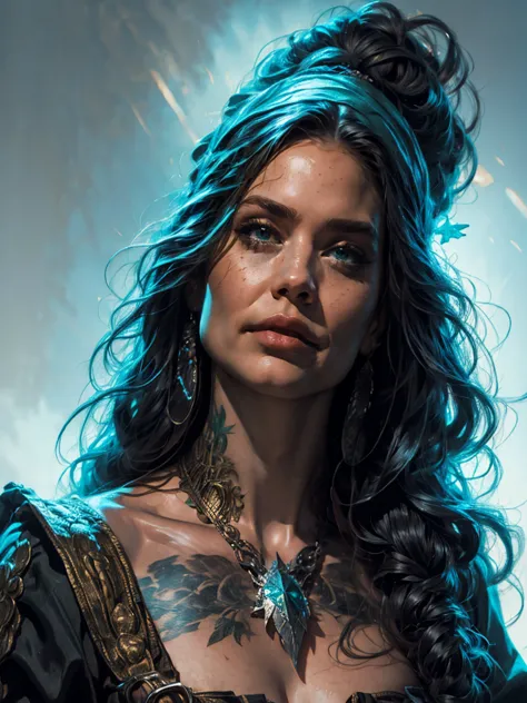 a young sea witch from the early 18th century based on angelina jolie, dungeons and dragons 5th edition fantasy illustration, hi...