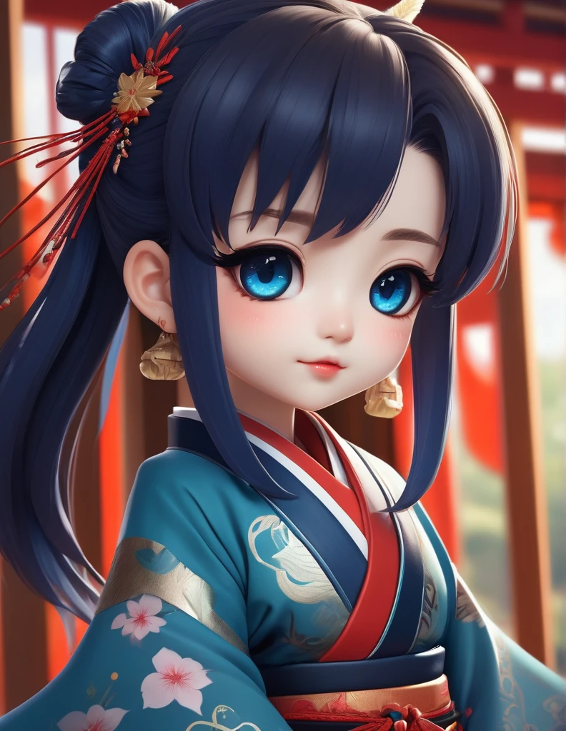 quality(8k wallpaper of extremely detailed CG unit, ​masterpiece, hight resolution, top-quality, top-quality real texture skin,hyper realisitic, digitial painting,increase the resolution,RAW photos，best qualtiy,highly detailed,the wallpaper),BREAK,8K, Chibi , onmyoji-style art, half face, 