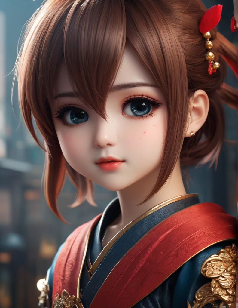 quality(8k wallpaper of extremely detailed CG unit, ​masterpiece, hight resolution, top-quality, top-quality real texture skin,hyper realisitic, digitial painting,increase the resolution,RAW photos，best qualtiy,highly detailed,the wallpaper),BREAK,8K, Chibi , half face, 