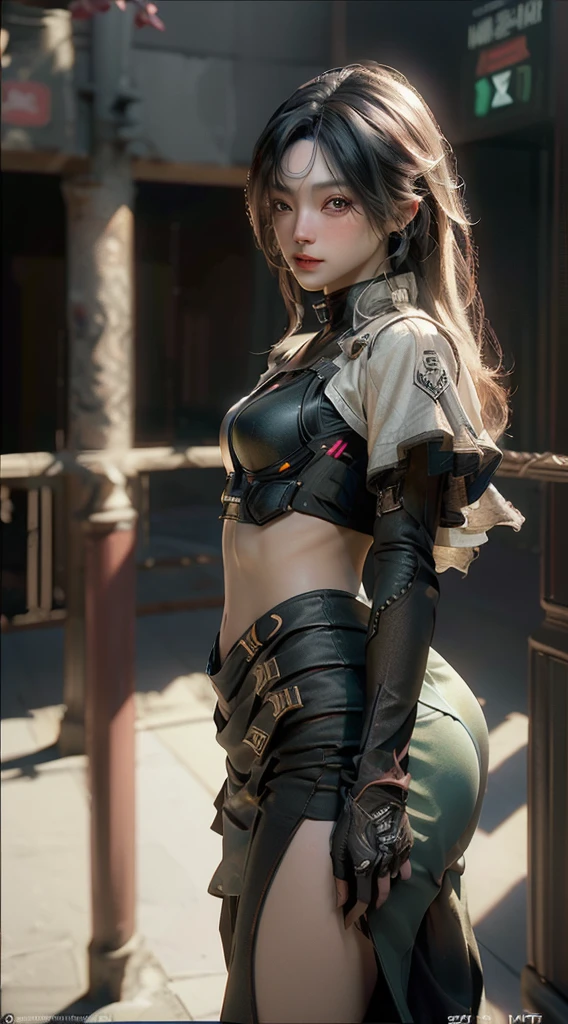 ((Best quality)), ((masterpiece)), (detailed:1.4), 3D, an image of a beautiful cyberpunk female,HDR (High Dynamic Range),Ray Tracing,NVIDIA RTX,Super-Resolution,Unreal 5,Subsurface scattering,PBR Texturing,Post-processing,Anisotropic Filtering,Depth-of-field,Maximum clarity and sharpness,Multi-layered textures,Albedo and Specular maps,Surface shading,Accurate simulation of light-material interaction,Perfect proportions,Octane Render,Two-tone lighting,Wide aperture,Low ISO,White balance,Rule of thirds,8K RAW,