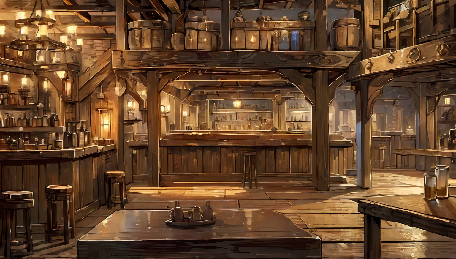 (masterpiece:1.5), (best quality:1.5), (extremely detailed:1.5), tavern, industrial era tavern, old tavern, wood, tables, peoples, night, light, beers, big tavern, bartender at back, (wood ground), (full of people), (rounds tables), (fantasy tavern), scrappy tavern, (big guys, fat client)