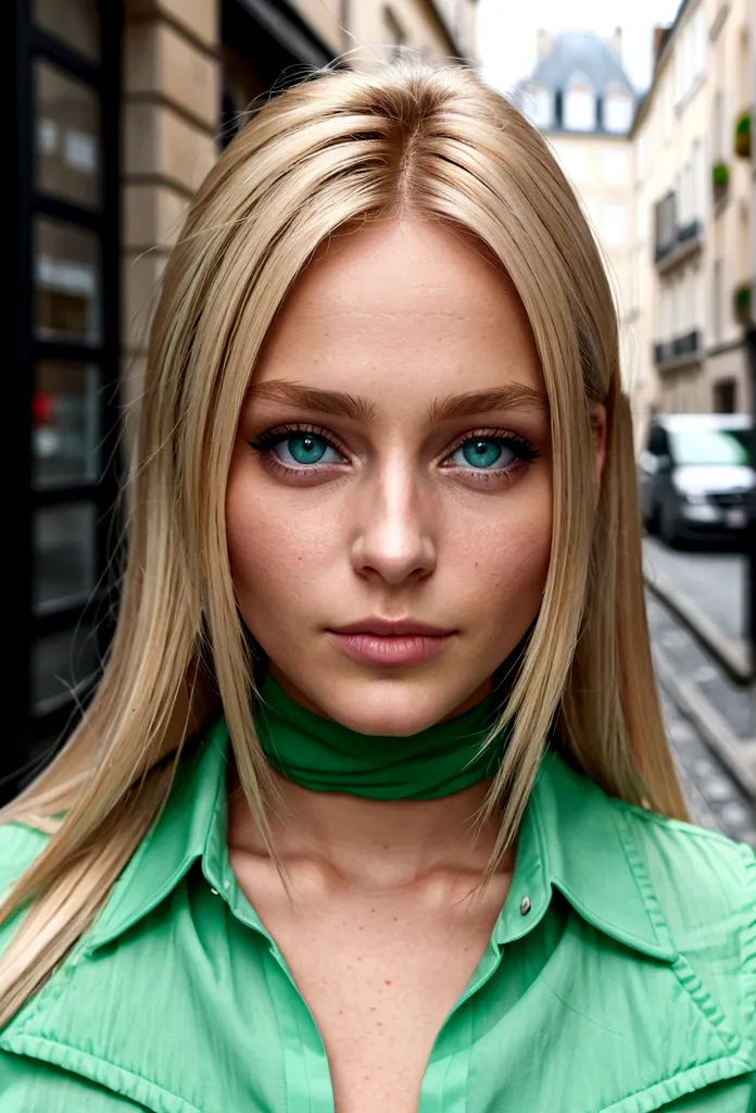 femme blonde, yeux vert, 25 ans, photo dans la rue