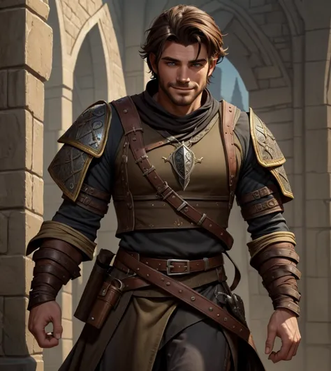 (((Solo character image.))) (((Generate a single character image.)))  (((Dressed in medieval fantasy attire.)))  (((Dressed in m...