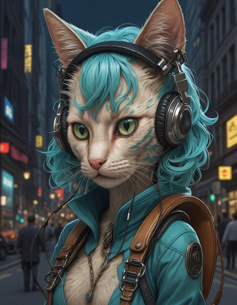 猫 海马 fursona 戴着耳机, 患有自闭症的双性恋平面设计师和音乐家, 有吸引力的雌雄同体人形生物, 高度连贯的细节角色设计, 怪异核心 虚空朋克 数字艺术 by artgerm, 吉田明彦, 路易斯·韦恩, WLOP, 诺亚布拉德利, 呋喃亲和力, CG社会, 在 Cinema 4D 中渲染, artstation 上的热门, deviantart 上的热门趋势, 乡村小路, 蜿蜒小路, 风景优美的车道, 平静的, 