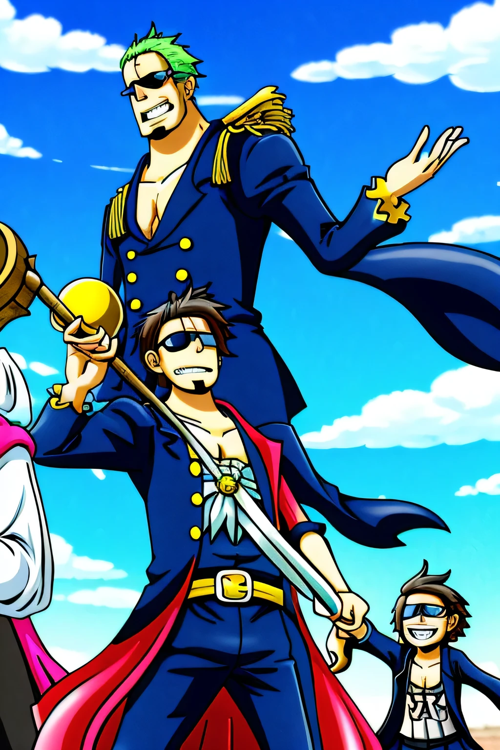 Father son pirates ; father has an eye patch 
