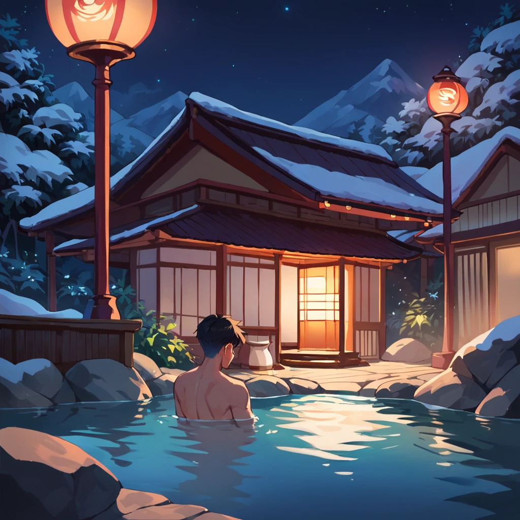 score_9, score_8_up, score_7_up, score_6_up, score_5_up, score_4_up, Japanese hot springs, night, background