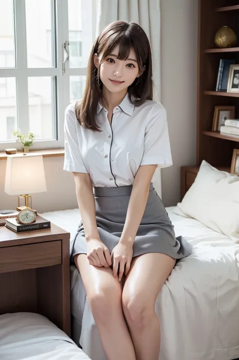 (highest quality、masterpiece:1.9)、((neat and clean female college student、1 person))、soft lighting by a professional photographe...