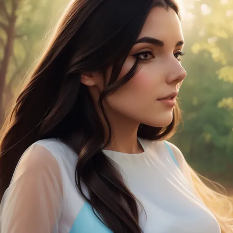 a close up of a woman with long hair and a dress, artgerm and atey ghailan, beautiful digital artwork, adorable digital painting...