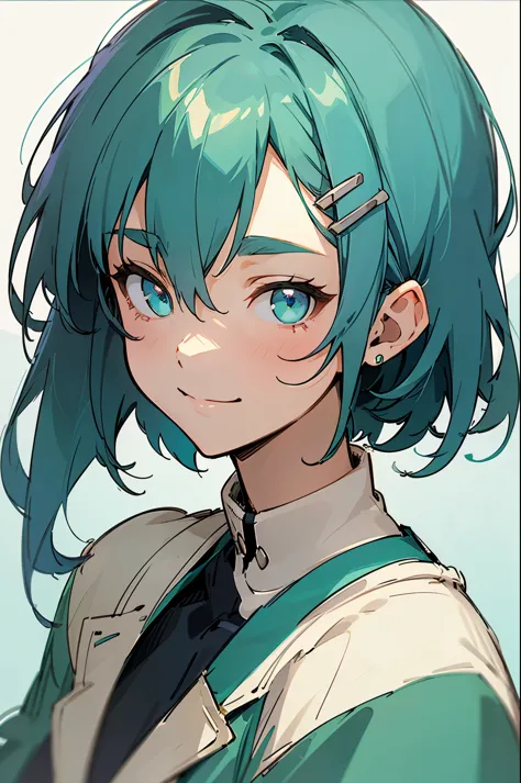masterpiece, best quality, 1girl, solo, looking at viewer, EPsoaSinon, short hair, aqua hair, detailed jewel-like eyes, hair bet...