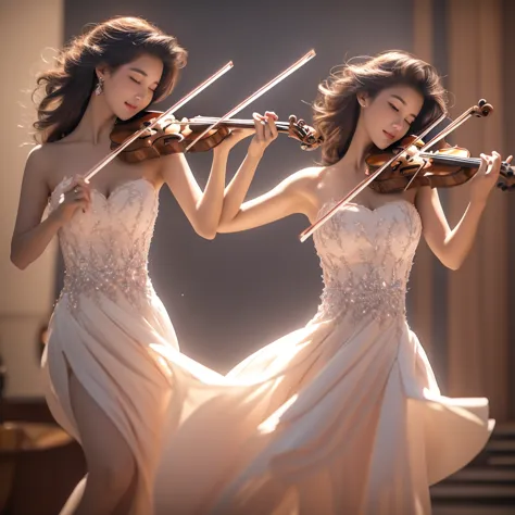 beautiful sexy girl playing violin