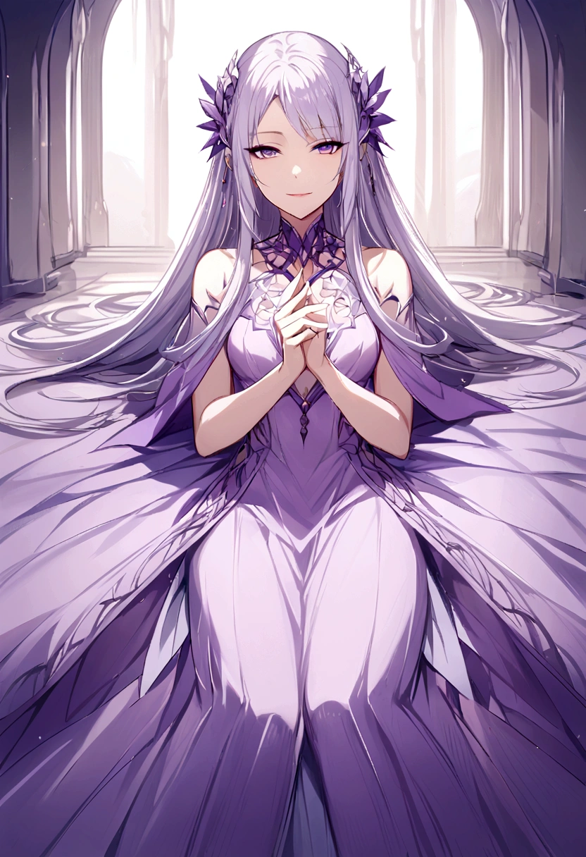 Kinera,Vestido morado,alone,Ver a tus espectadores,Sonrisa cautivadora,Quedarse en cama,~ side,