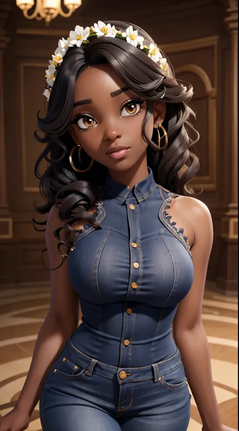 1girl african dark brown skin, realistic shadows, detailed skin, sparkling eyes, curly black hair, very detailed, highly detaile...