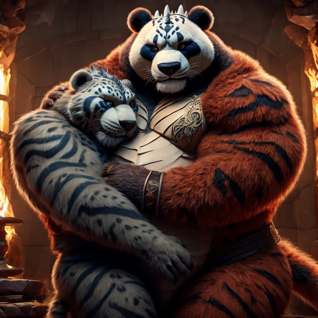 Tai Lung's hugging Chunky Panda the dragon warrior 