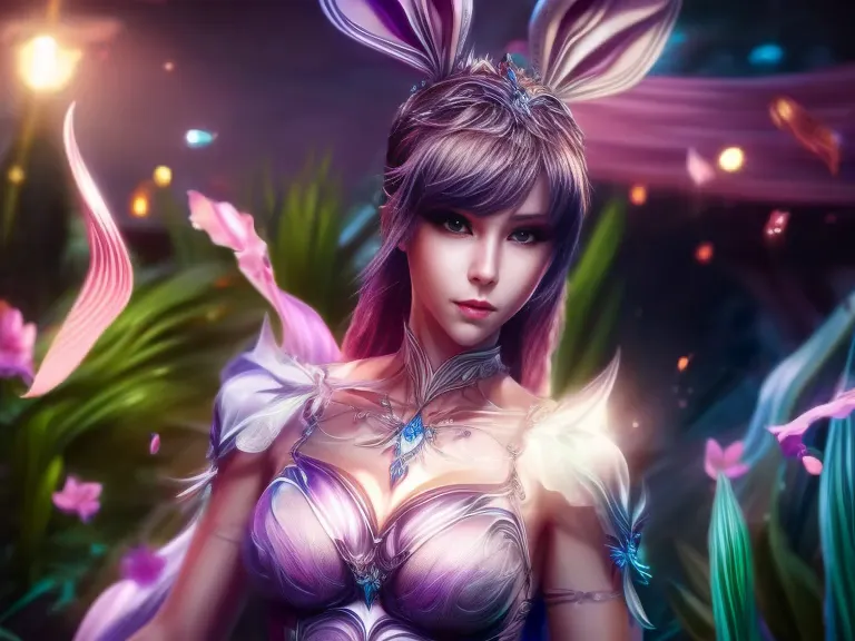 (best quality, 8k, masterpiece, hdr, soft lighting, picture perfect, realistic, vivid), bunny girl (1.0), bunny girl with pink h...