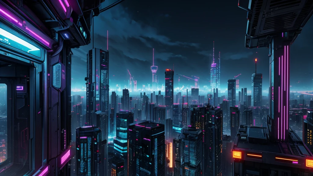 ville, cyberpunk, atmosphérique, DÉTAILS 8K