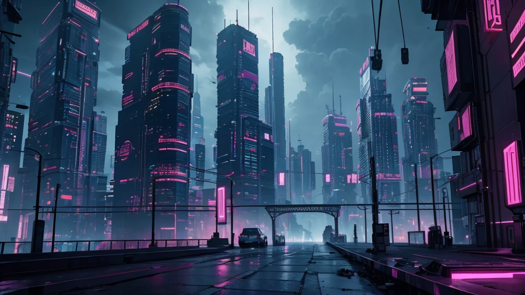 ville, cyberpunk, atmosphérique, DÉTAILS 8K