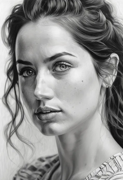 stunning black and white graphite sketch of a beautiful ohwx woman, (by Alyssa Monks:1.1), by Joseph Lorusso, by Lilia Alvarado,...