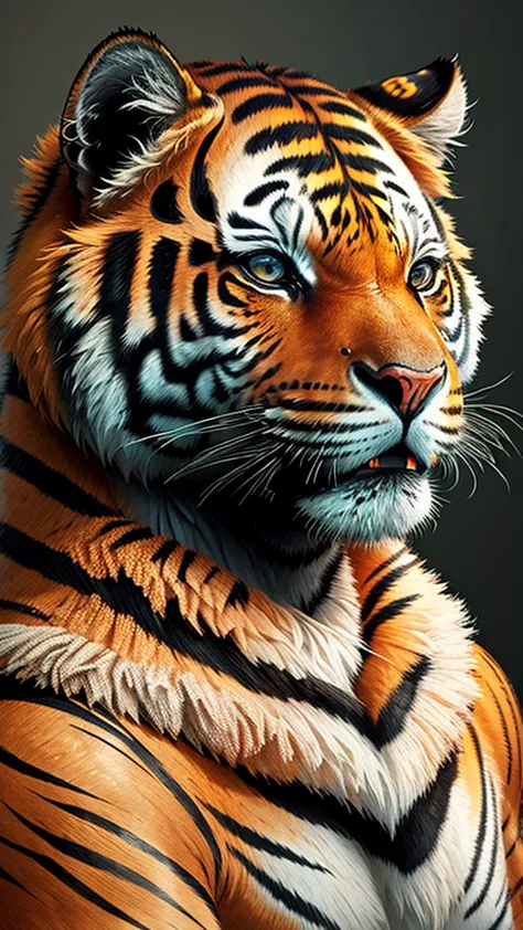 masterpiece, best quality, humanoid tiger