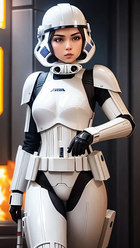 wearing shiny stormtrooper armor, a Star Wars imperial agent, wearing stormtrooper armor!, imperial Star Wars style, storm troop...