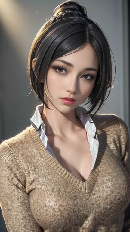 (masterpiece:1.3), (8k, realistic, raw photo, highest quality: 1.4), (1 girl), beautiful face, (realistic face), (black hair, sh...