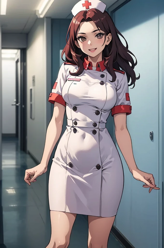 Obra de arte, melhor qualidade,  Sitri, nurse cap, Uniforme de enfermeira, hospital, vestido rosa, Sorriso, seios enormes