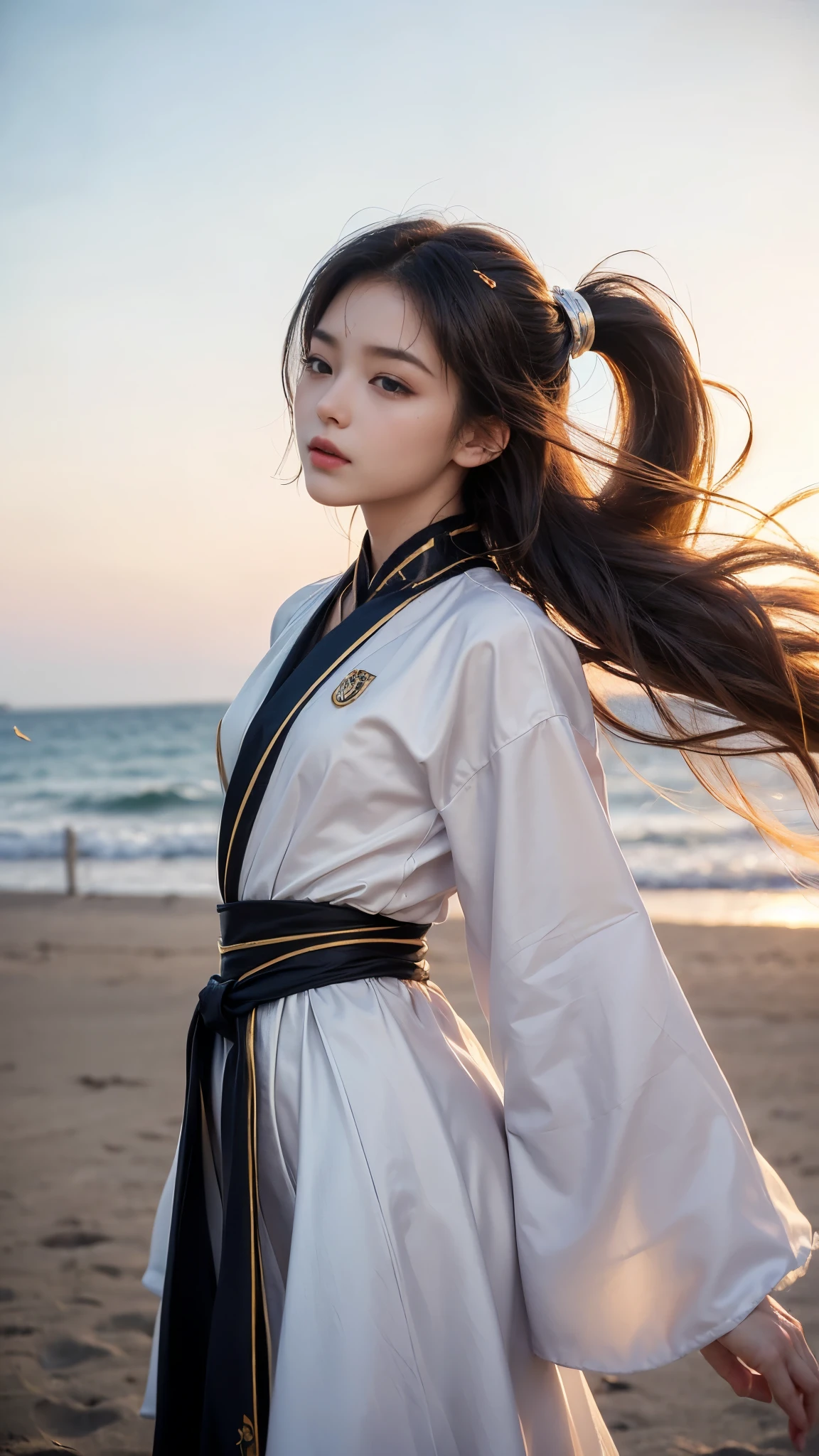 (Feel the wind pose:1.2, Hair blowing in the wind:1.4), (beautiful girl, Baby Face:1.6, Cute face, Idol Face:1.2), (Small and slender figure), (Slender body line), (((Mysterious and divine々Ishi costume:1.3))), (Girl&#39;s smooth body:1.2), Delicate beautiful skin, Small beautiful butt, Narrow waist, Thin thighs, (Highest quality, 8k, masterpiece:1.2), ((Frontal portrait:1.3)), ((Medium breast, Beautiful nipples)), ((Girl standing on the prairie)), (Detailed eyes and face:1.3), (Detailed hands:1.2), ((A fantastic atmosphere)), (Perfect Anatomy), Ultra-detailed, (Idol Smile:1.3, blush:1.2), (View the viewer:1.3), Short Hair