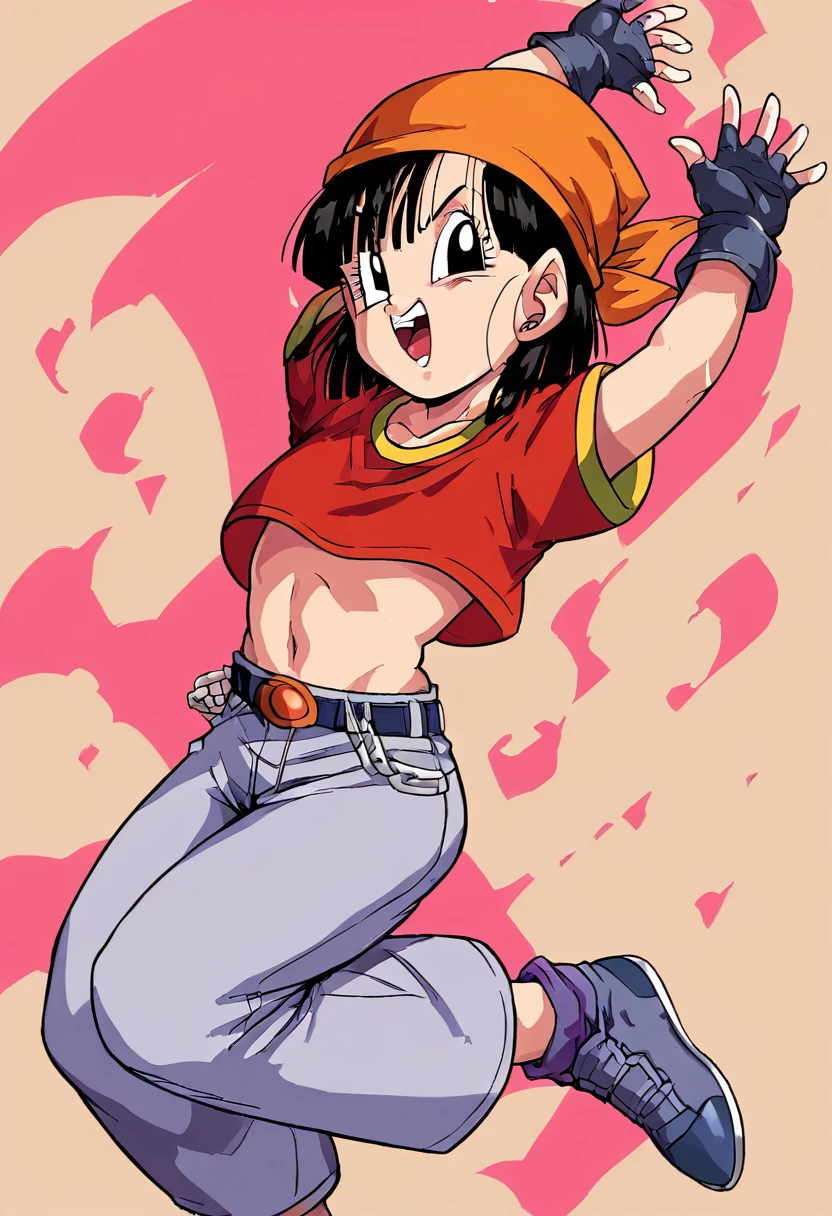 Pan (dragon ball), short hair, bangs, black hair, black eyes - SeaArt AI