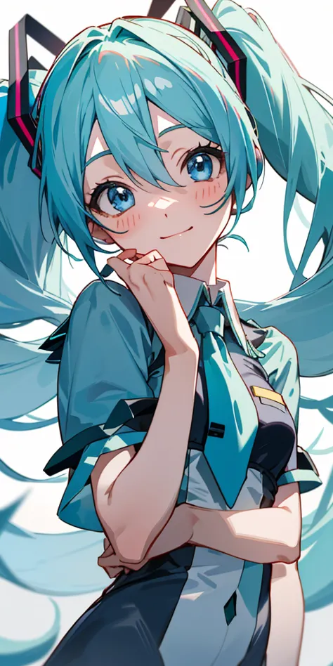 hatsune_miku, hatsune miku, 1 girl、one person、blue clothes that clearly show your body shape、blue hair、twintail、beautiful blue e...