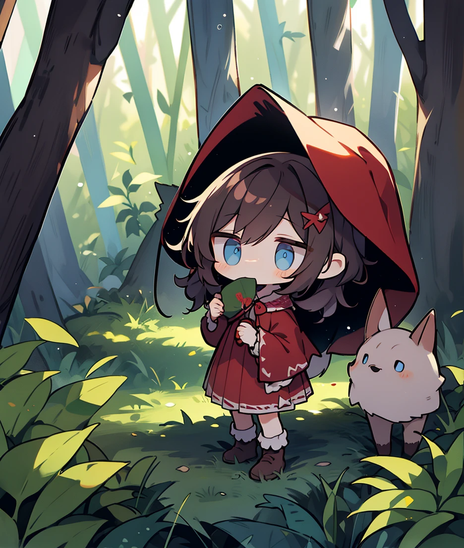 Pequeno Red Riding Hood and the Young Man with Wolf Ears、Pequeno、na floresta