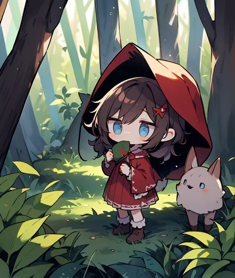 Little Red Riding Hood and the Young Man with Wolf Ears、Little、in the forest
