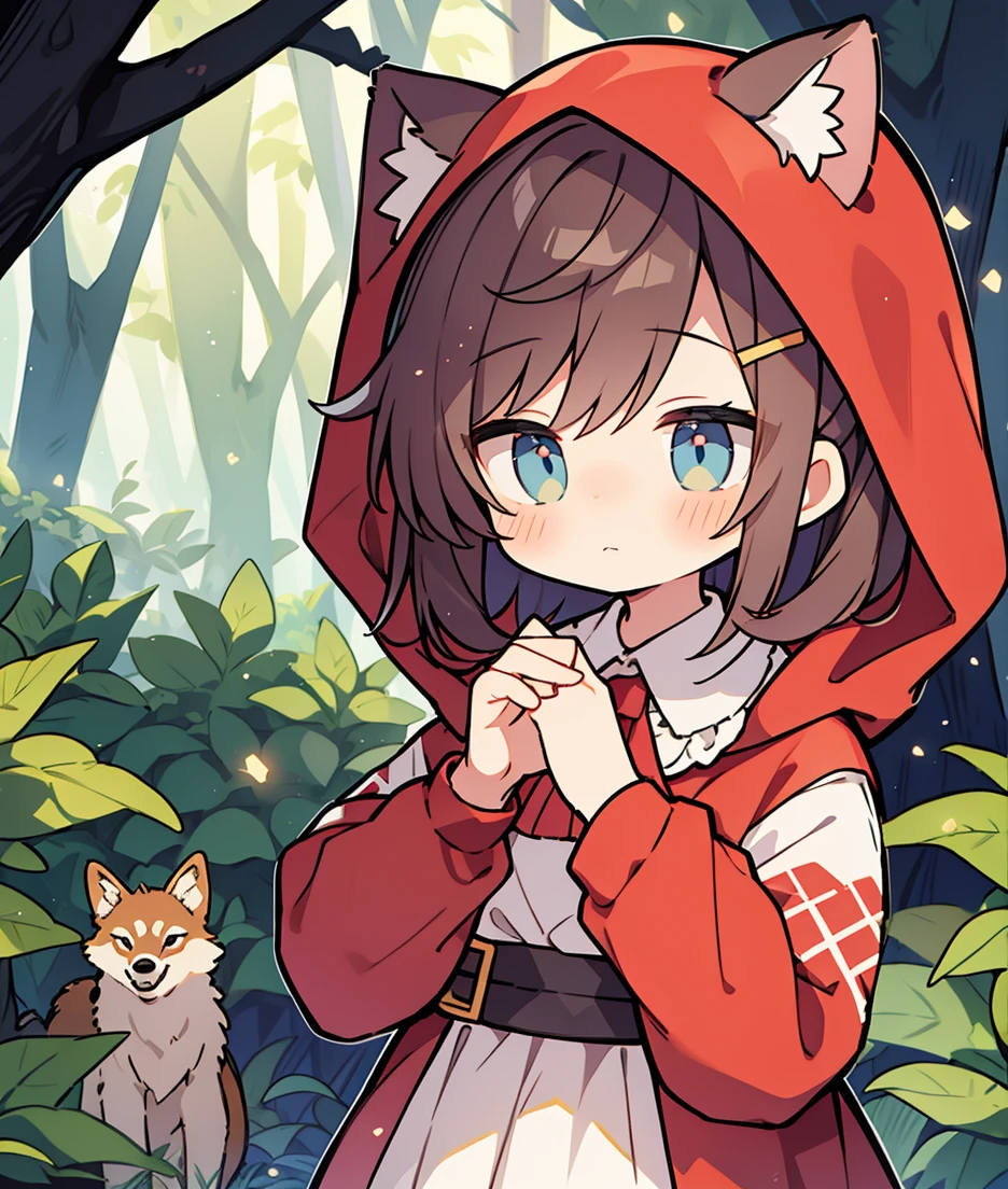 Little Red Riding Hood and the Young Man with Wolf Ears、Little、in the forest