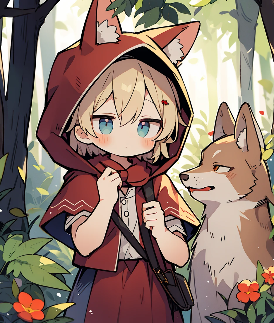 Pequeno Red Riding Hood and the Boy with Wolf Ears、Pequeno、na floresta