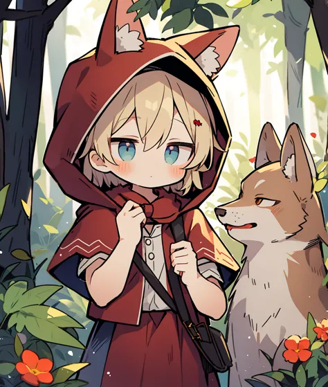 Little Red Riding Hood and the Boy with Wolf Ears、Little、in the forest