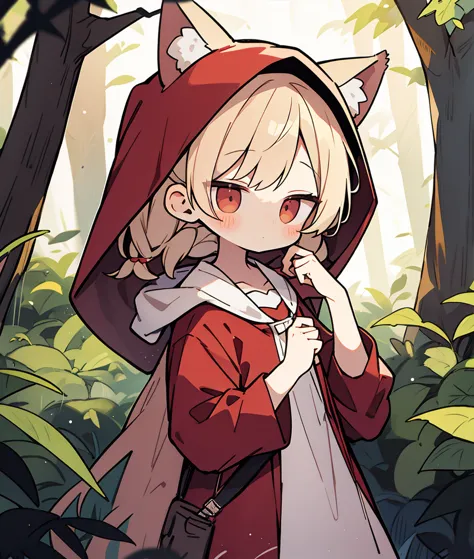 little red riding hood and the boy with wolf ears、little、in the forest