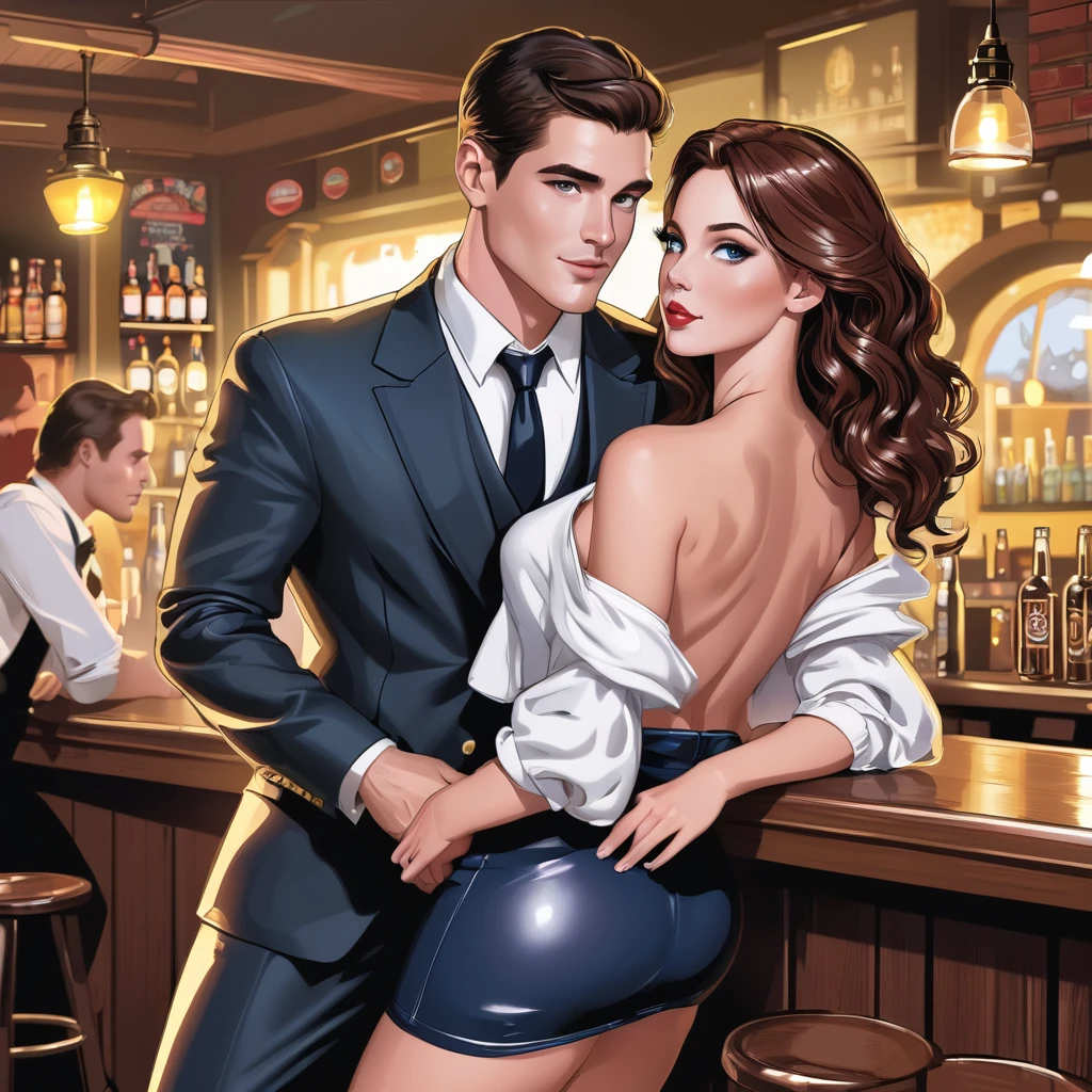 clipart, pub, sexy, Man And Woman