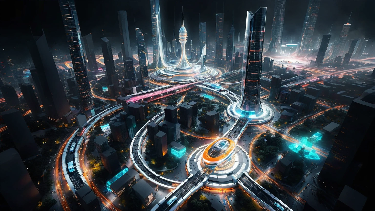 Brightly colored abstract aerial view image of a futuristic railway station with a spiral, a (((((futuristic all-glass train))))) passing by, epic beautiful space sci-fi, chaotic cinematic space rift, Greg Beeple, planets colliding, Beeple and Tim Hildebrandt, Beeple and Jean Giraud, end of the universe, (((((giant abstract sculpture))))), galaxy space sci-fi, ringworld, by Mike "Beeple" Winkelmann. Matrix style, (((((Matrix cascading code))))), (((((a futuristic twin tower skyscraper with a unique twisted design))))), (((((OLED GUI interfaces in the building))))), at night, (((((1girl, solo))))), photo realistic, (((large-breast:1.2 slim body, cleavage:1.4))), (((off broken mini sling-shirt and black sling bra, extreamly short pleated miniskirt exposing panty))), (((((running pose))))), (((((((matrix style black micro sunglasses))))))), ((((((((((aiming with a short gun)))))))))), (((((looking at camera))))), (((very low view))), (((((half-body thigh level medium shot))))), (((cinematic lighting))).