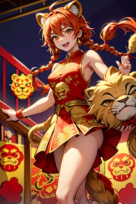 the image of this lion dancing girl is flexible and changeable，full of rich imagination。her basic shape is a lively and cute lit...