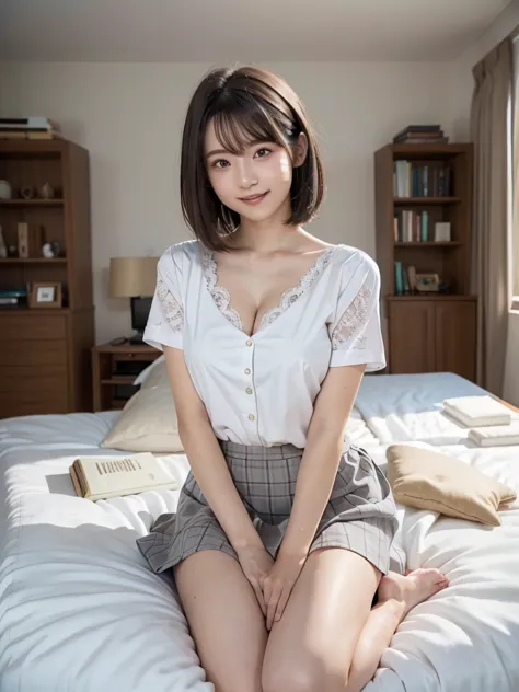 (highest quality:1.9)、(high resolution)、live-action image quality、((19 year old female university student、1 person))、soft lighti...