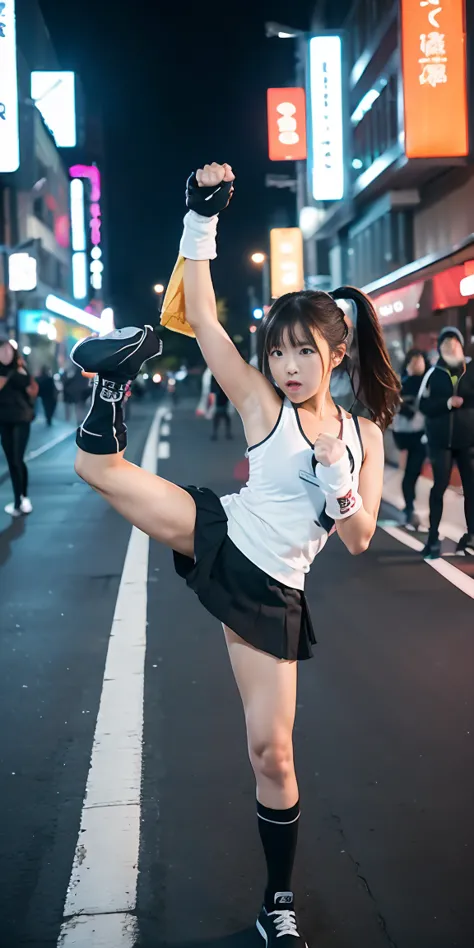 Browsing Caution、Cute Costumes、Women in , Very short skirt、On the street outside、Fighting pose, Fighting Pose, fighter pose, Com...