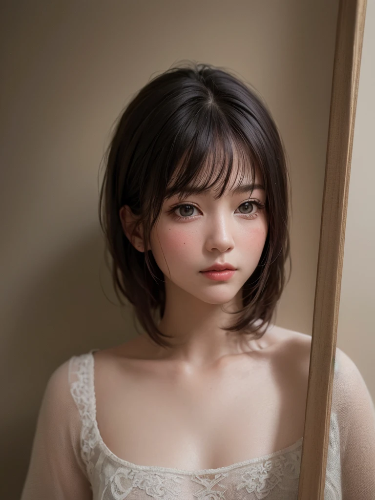 (Highest quality、8K、32k、masterpiece、Hmph:1.2)、(RAW Photos)、(Realisticな)、(Realistic:1.2)、(High resolution)、Very detailedな、とても美しいfaceと目、One Girl、丸くて小さいface、big breasts and small waist、Delicate body、(close、Highest quality、Attention to detail、Rich skin detail、)、(Highest quality、8K、Oil paint:1.2)、Very detailed、(Realistic、Realistic:1.37)、Vibrant colors、(((Blushing)))、(((woman&#39;face)))、(((Light brown hair)))、(((lol)))、(((lolfaceです)))、(((Teeth are visible)))、(((short hair)))、(((Bust Shot)))、(((White Background)))、((Long Hair))、(((White wall background)))、(((Wearing a green and white yukata)))、(((that&#39;Wearing a green yukata.)))、(((White wall background)))、(((Model pose)))、Arms crossed、lolっています