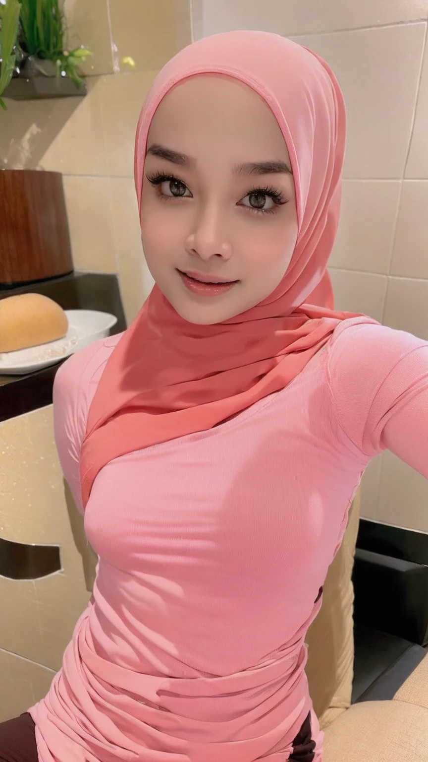 Realistic photo, awek Melayu, hijab , naked, small breasts, awek Jersey -  SeaArt AI