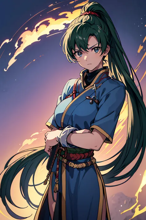 highest quality, masterpiece, high resolution, alone, （fire emblem ayla），（fire emblem: genealogy of the holy war），（half up_hairs...