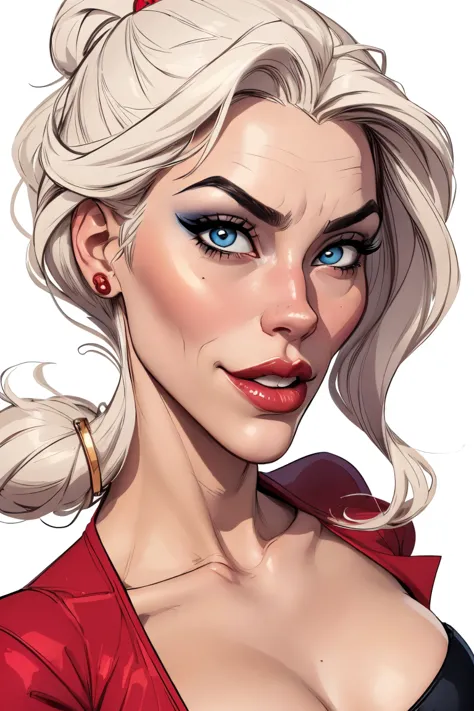 nsfw, blowjob portrait, Stylish woman character Stylish woman character in Fallout 4 Queen Anna of Arendelle with battle scars C...