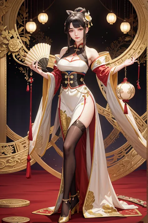 Digital Illustration of Genshin Xianyun in a breathtaking full body portrait, showcasing the intricate details of her elegant ch...