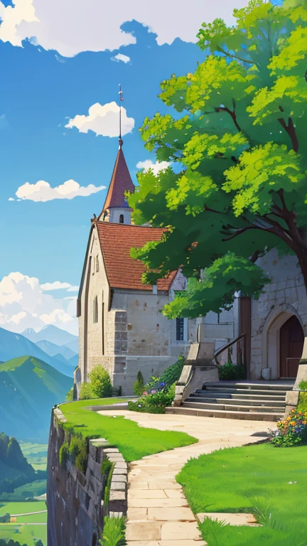A big medieval city with a fair in the middle of the village with Knights, Mountain of houses , Medieval houses, castle, fair, fairground, Several houses,
, Medieval kingdom, stone wall, big city, Prospect, Bold Colors, Solid ColorsDrawing, Landscaping, Horizon, 2d,Detailed pixel art,In open air,Anime style,magic Wold,isekai,Details, Detailed 4k,Full HD,HDR,Background,wallpaper,Blue sky with white clouds,medieval,landscape, Mountains, Open world,Beautiful outdoor,day,neolight,outdoors,humans,4esthet1c,minimap,blue archive background,pastelbg,scenery,sky,cloud,tree,Half-timbered Construction,medieval-armor-girl,CelticLandStyle,midjourney,Anime ,Anime Landscape
