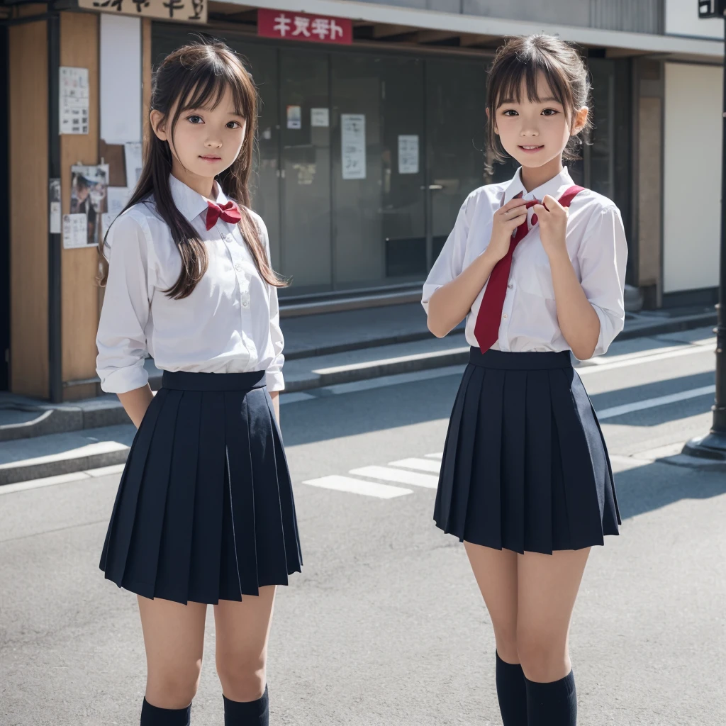 Highly detailed CG Unity 8k wallpaper、Highest quality、Super detailed、masterpiece、Realistic、Photo Real、Highly detailed cute girl、(((10 years old、Young Face)))、(((Wearing Japanese school uniform)))、High 、((Roll up the skirt yourself)))、(Lift it yourself)、、Bottomless、blush、Lips parted、Looking at the audience、Semi Body Shot、(Many people々)、(On the streets of Tokyo)、(((Excitedly showing off one&#39;s genitals )))、(((Beautiful cat、Real Pussy)))、(((Expressions of Ecstasy、顔がblushする)))、(((A face of intense ecstasy)))