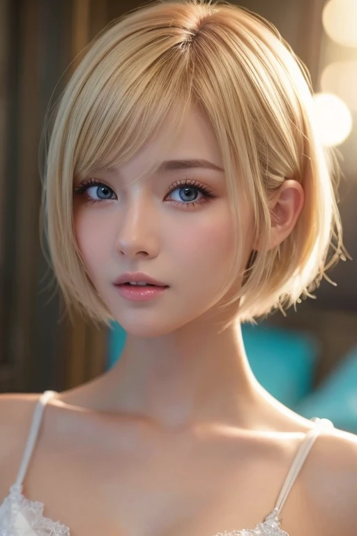 Fée、Sexy、Photographier、Ultra réaliste、8k、blond、cheveux courts