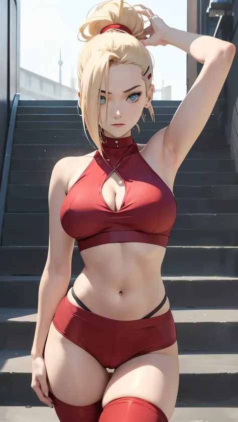 Perfect body, perfect ebdomen, perfectly round butt ((cute and beautiful Ino Yamanaka)) (beautiful and perfect hair), (blonde ha...